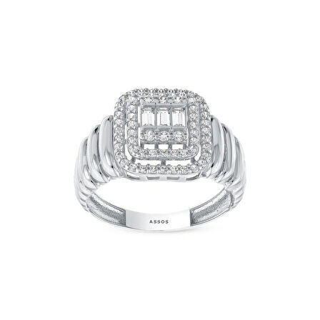 Baget Taşlı Altın Yüzük - 14K - 2.77gr