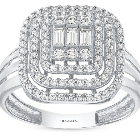 Baget Taşlı Altın Yüzük - 14K - 2.88gr