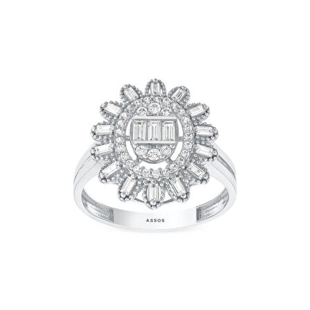 Baget Taşlı Altın Yüzük - 14K - 2.44gr