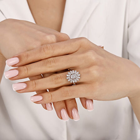 Baget Taşlı Altın Yüzük - 14K - 2.44gr