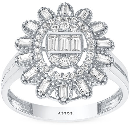 Baget Taşlı Altın Yüzük - 14K - 2.44gr