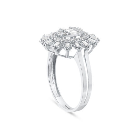 Baget Taşlı Altın Yüzük - 14K - 2.44gr
