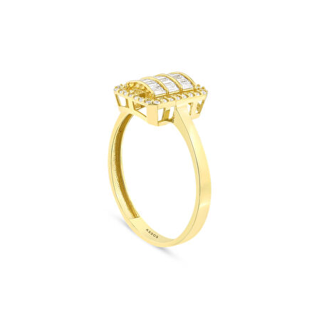 Baget Taşlı Altın Yüzük - 14K - 1.54gr