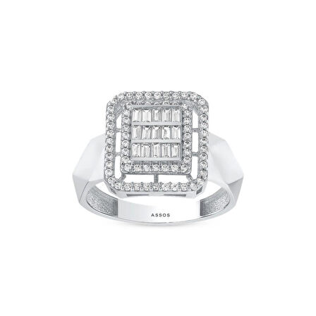 Baget Taşlı Altın Yüzük - 14K - 2.52gr