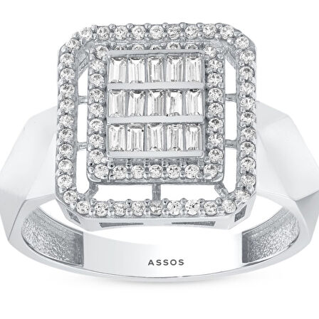 Baget Taşlı Altın Yüzük - 14K - 2.52gr