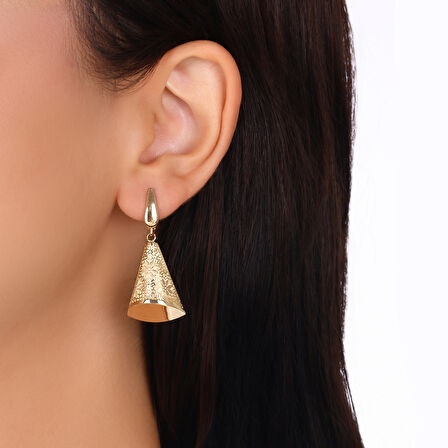 Altın Tasarım Küpe - 14K - 5.14gr