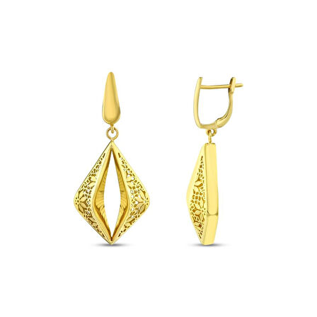 Altın Tasarım Küpe - 14K - 5.62gr