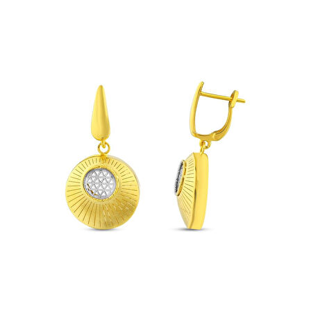 Altın Tasarım Küpe - 14K - 5.09gr