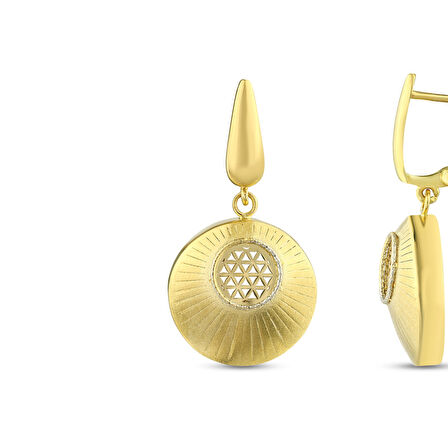 Altın Tasarım Küpe - 14K - 5.06gr