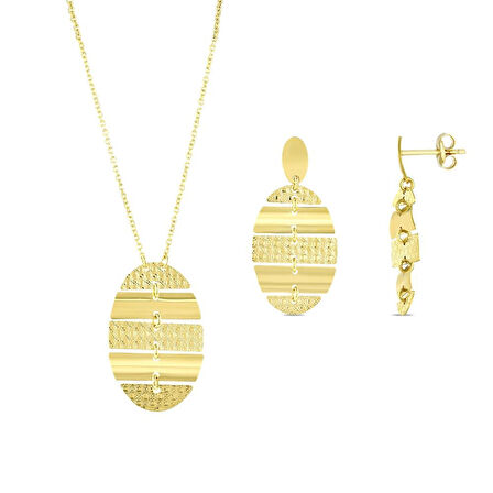 Tasarım Altın Set - 14K - 7.09gr