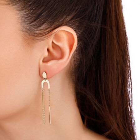 Tasarım Altın Küpe - 14K - 3.40gr