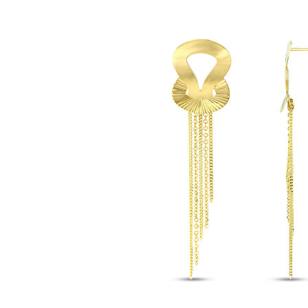 Tasarım Altın Küpe - 14K - 4.32gr