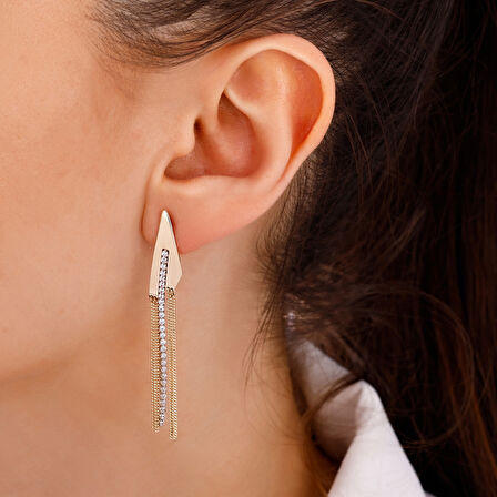 Tasarım Altın Küpe - 14K - 4.14gr