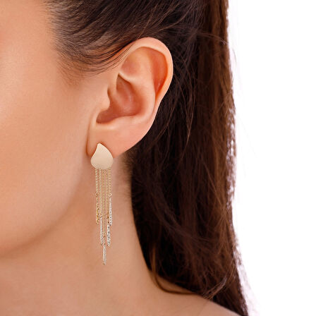 Tasarım Altın Küpe - 14K - 4.04gr