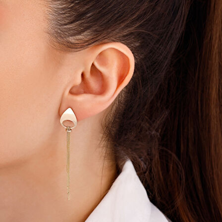 Tasarım Altın Küpe - 14K - 3.62gr