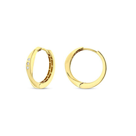 Altın Halka Küpe - 14K - 2.65gr