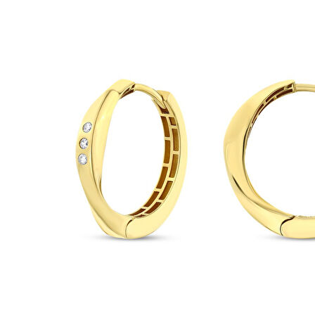 Altın Halka Küpe - 14K - 2.65gr