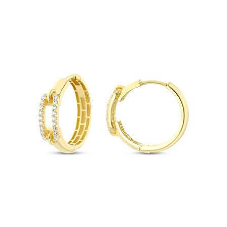 Tasarım Halka Küpe - 14K - 3.28gr