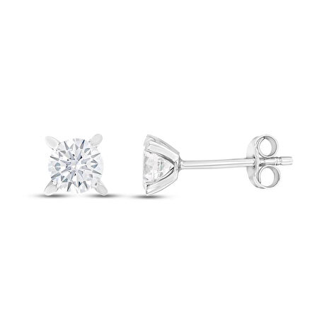 Altın Tektaş Küpe - 14K - 1.00gr