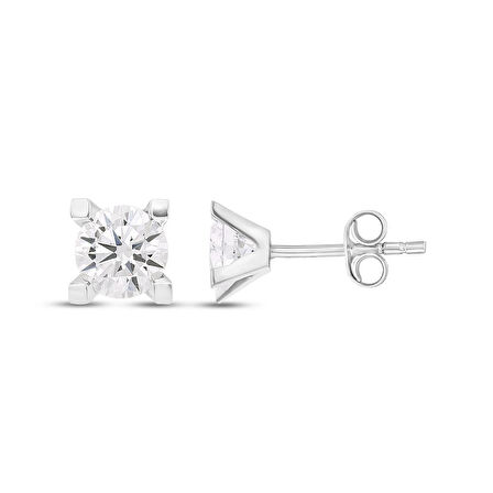 Altın Tektaş Küpe - 14K - 1.32gr