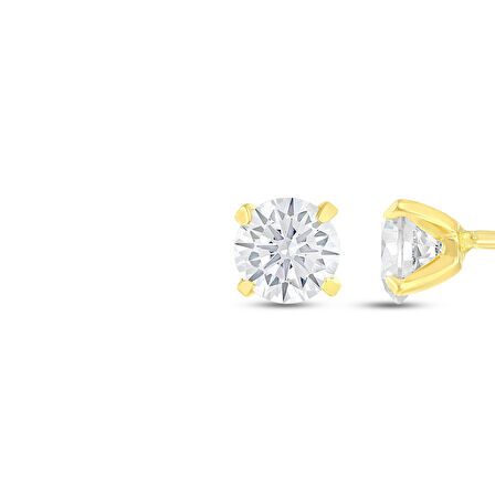 Altın Tektaş Küpe - 14K - 0.89gr