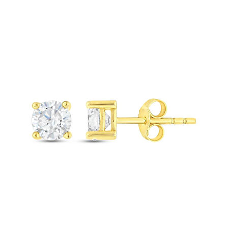 Altın Tektaş Küpe - 14K - 1.41gr