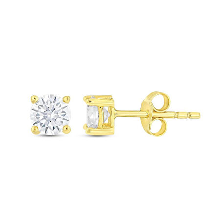 Altın Tektaş Küpe - 14K - 1.05gr