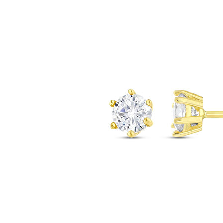 Altın Tektaş Küpe - 14K - 1.04gr