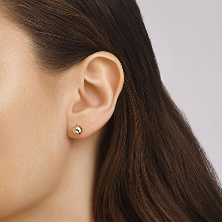 Altın Top Küpe - 14K - 0.96gr