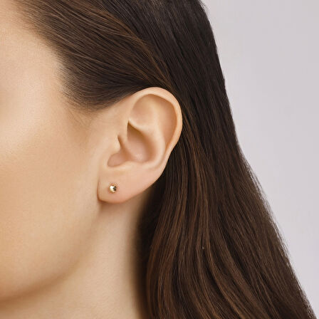 Altın Top Küpe - 14K - 0.54gr