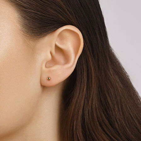 Altın Top Küpe - 14K - 0.46gr