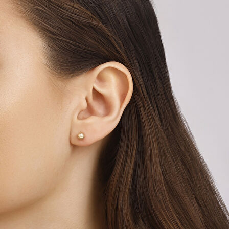 Altın Top Küpe - 14K - 0.71gr