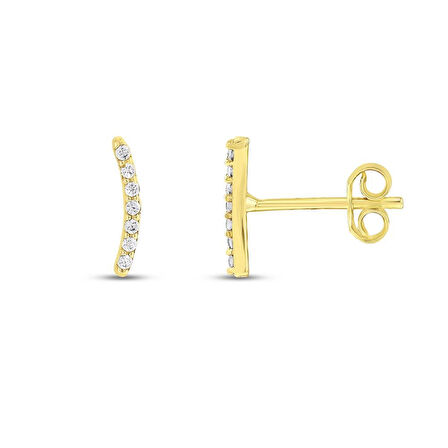 Tasarım Altın Küpe - 14K - 0.68gr