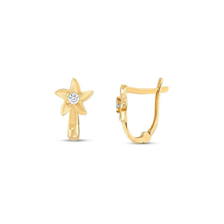 Yıldız Figürlü Altın Çocuk Küpe - 14K - 1.22gr