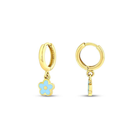 Çiçek Figürlü Altın Çocuk Küpe - 14K - 2.30gr