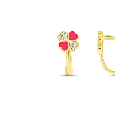 Çiçek Figürlü Altın Çocuk Küpe - 14K - 1.18gr