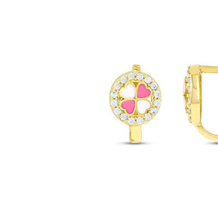 Çiçek Figürlü Altın Çocuk Küpe - 14K - 1.64gr