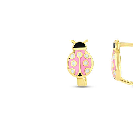 Uğur Böceği Figürlü Altın Çocuk Küpe - 14K - 1.58gr