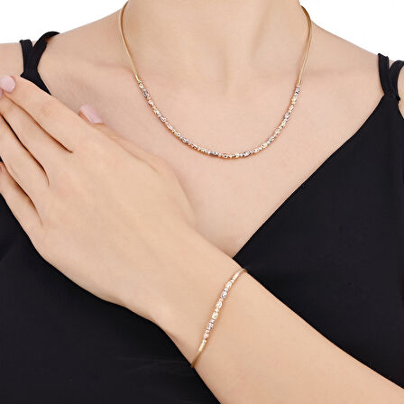 Tasarım Altın Set - 14K - 3.18gr