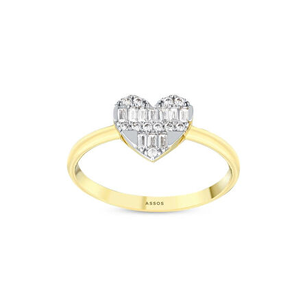 Kalpli Taşlı Altın Yüzük - 14K - 1.77gr