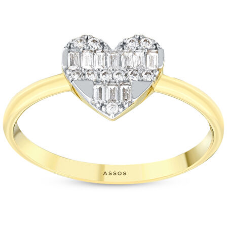 Kalpli Taşlı Altın Yüzük - 14K - 1.77gr