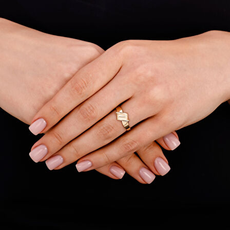 Tasarım Altın Yüzük - 14K - 2.41gr