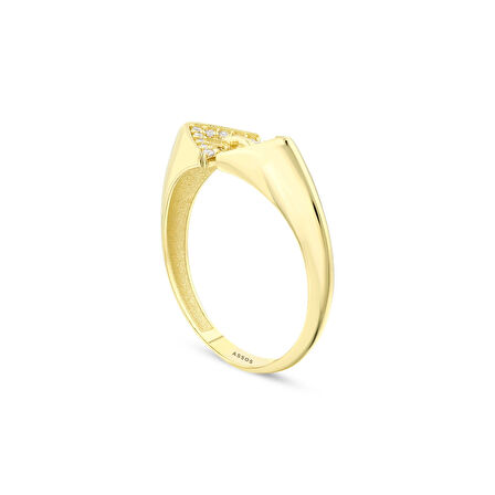 Taşlı Tasarım Altın Yüzük - 14K - 1.90gr
