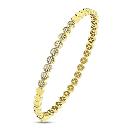 Altın Tasarım Kelepçe - 14K - 6.81gr