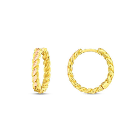 Altın Halka Küpe - 14K - 2.87gr