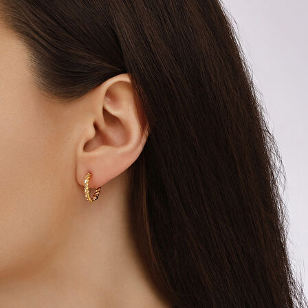 Altın Halka Küpe - 14K - 2.87gr