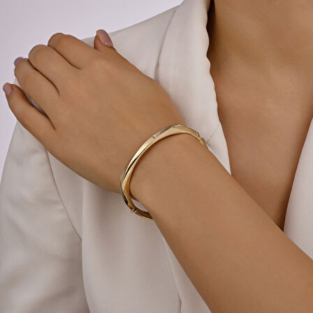 Altın Tasarım Kelepçe - 14K - 10.30gr