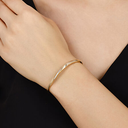 Altın Tasarım Kelepçe - 14K - 7.05gr