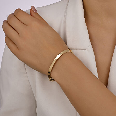 Altın Tasarım Kelepçe - 14K - 8.90gr