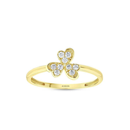 Çiçek Figürlü Altın Yüzük - 14K - 1.13gr